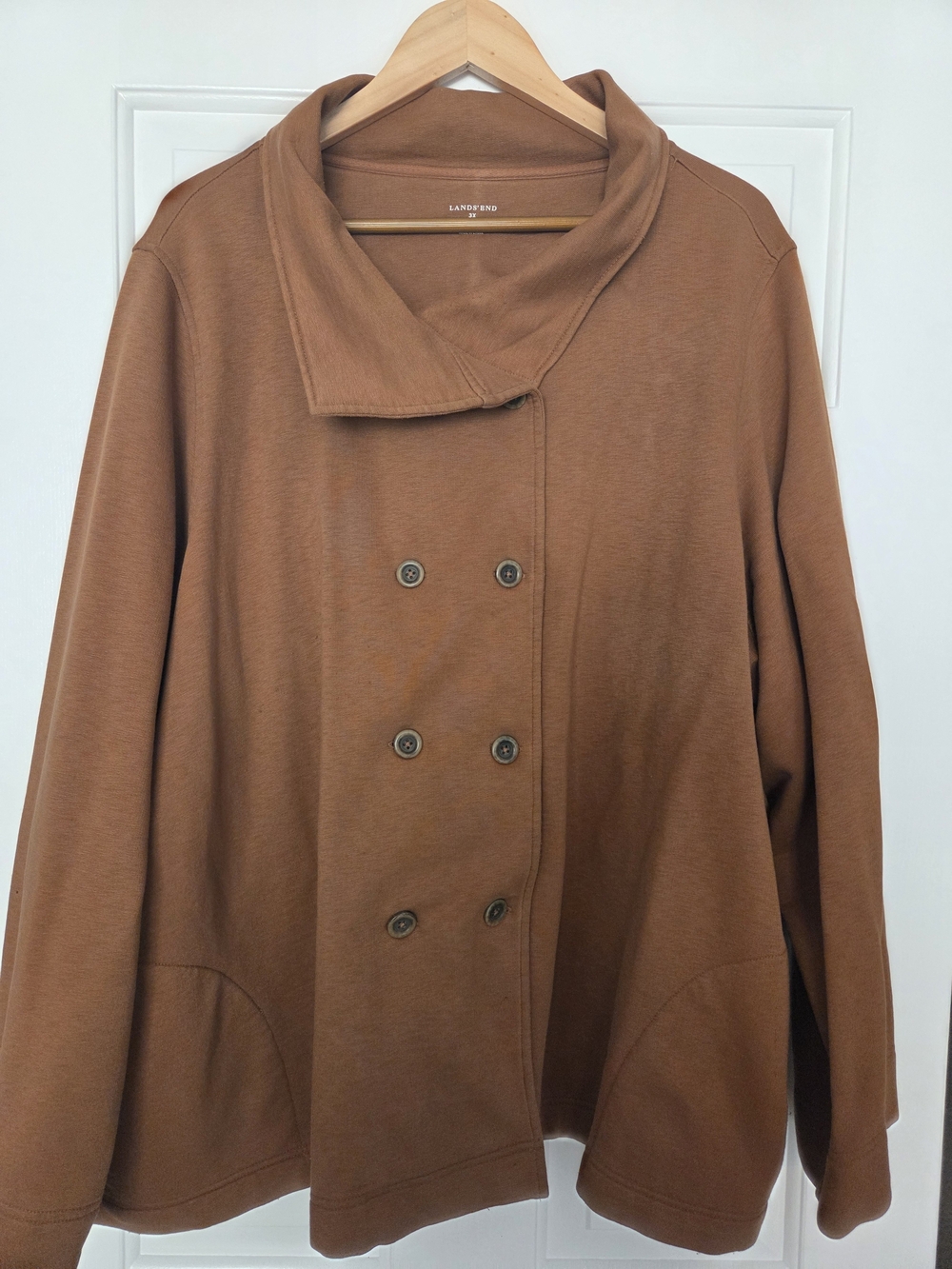 Lands' End Women's Double-Breasted Camel Jacket